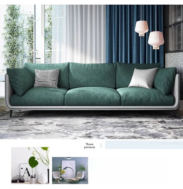 Nordic modern and simple, fabric sofa living room double, three combination small apartment light luxury Internet