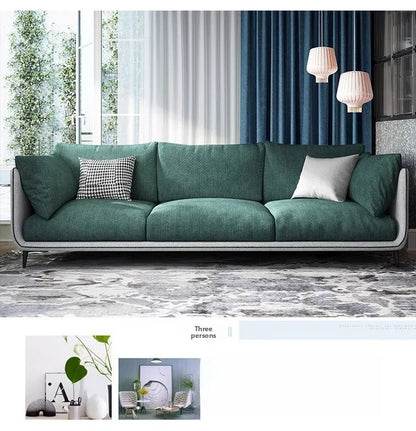 Nordic modern and simple, fabric sofa living room double, three combination small apartment light luxury Internet