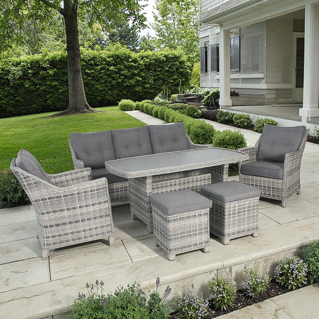 Modern high-quality PE wicker mixed woven rattan furniture garden outdoor sofa set catering hotel park courtyard