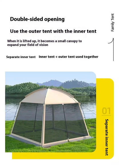 Outdoor Large Tent Canopy Sunshade Netting Portable Mosquito-Proof Tent Beach Camping Gazebo