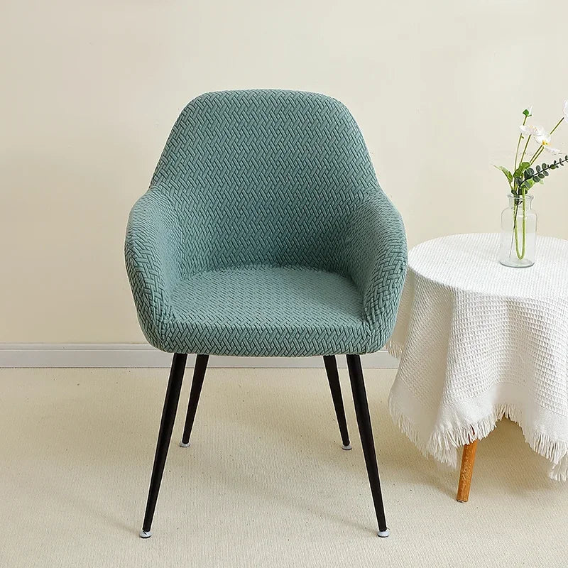 1/2pcs Jacquard Chair Covers High Arm Dining Chair Cover Elastic Chair Seat Slipcover Protector for Wedding Living Room Home