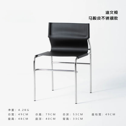 Italian Stainless Steel Backrest Simple Saddle Chair Bauhaus Design Dining Chair Chair Wholesale Available Home Furniture