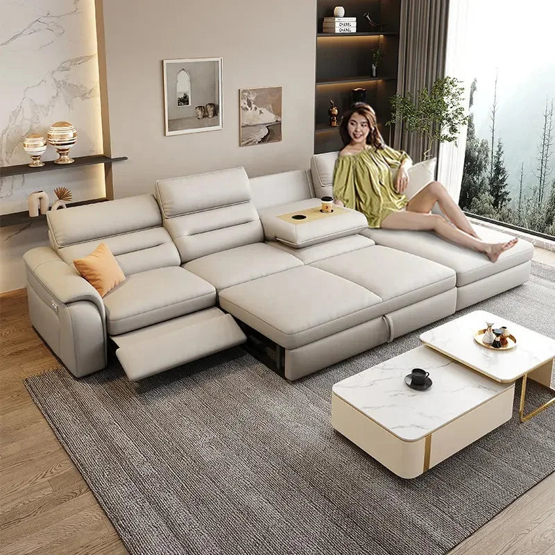 *-/2025  Italian Modern Luxury Leather Recliner Sofa Electric Reclining Sofa Living Room Furniture