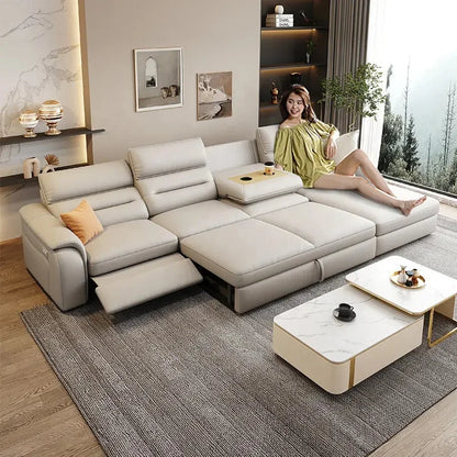 *-/2025  Italian Modern Luxury Leather Recliner Sofa Electric Reclining Sofa Living Room Furniture