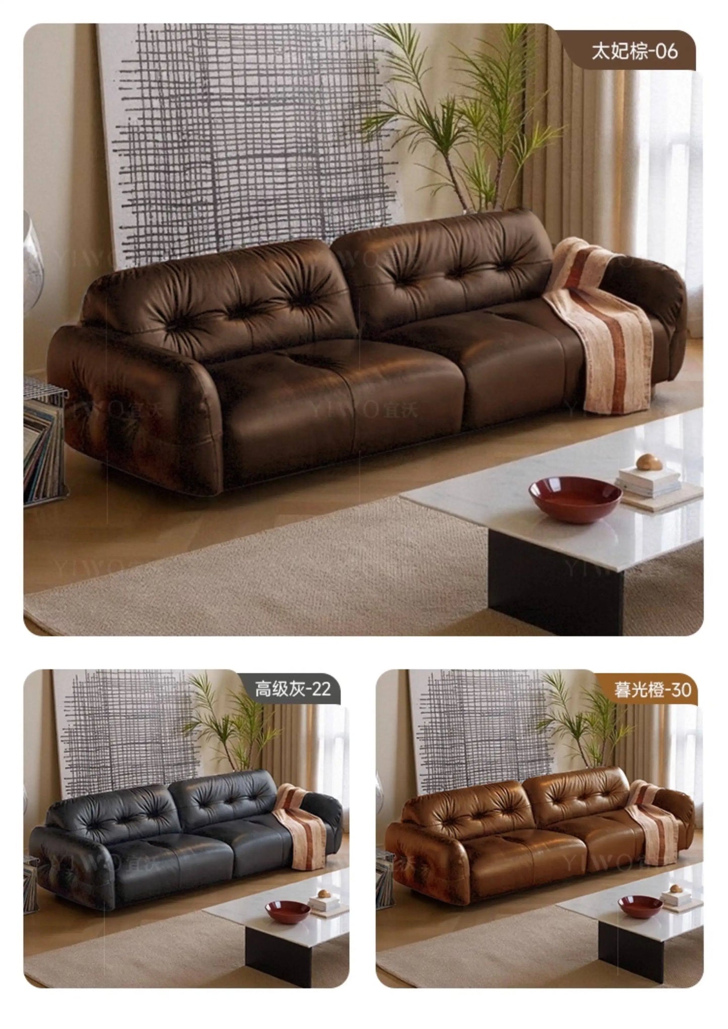 200 220 240 260 280 300 320 340 360 380 400 cm Luxury cowhide genuine leather sofa couch living room sofas Armchair furniture