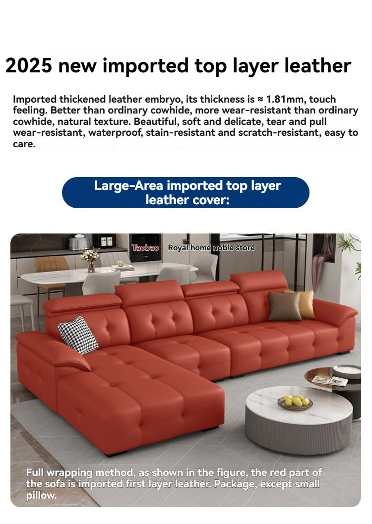 L Shaped Leather Sectional Sofa and Couch For Living Room Italian Oversized Leather Sofa Couches Living Room Furniture