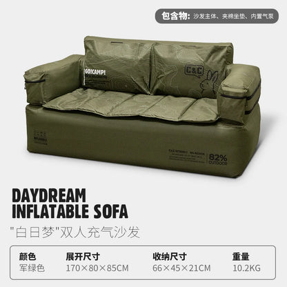 Double and Single Inflatable Sofa with Built-in Air Pump, Comfortable and Portable for Camping and Leisure Home Use