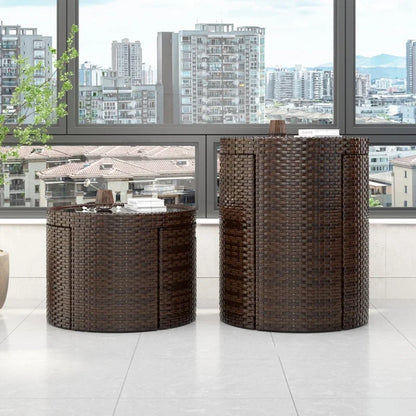 Rattan Garden Furniture Sets Balcony Home Table Chairs Storage Leisure Table and Chair Three-piece Set Outdoor Patio Combination