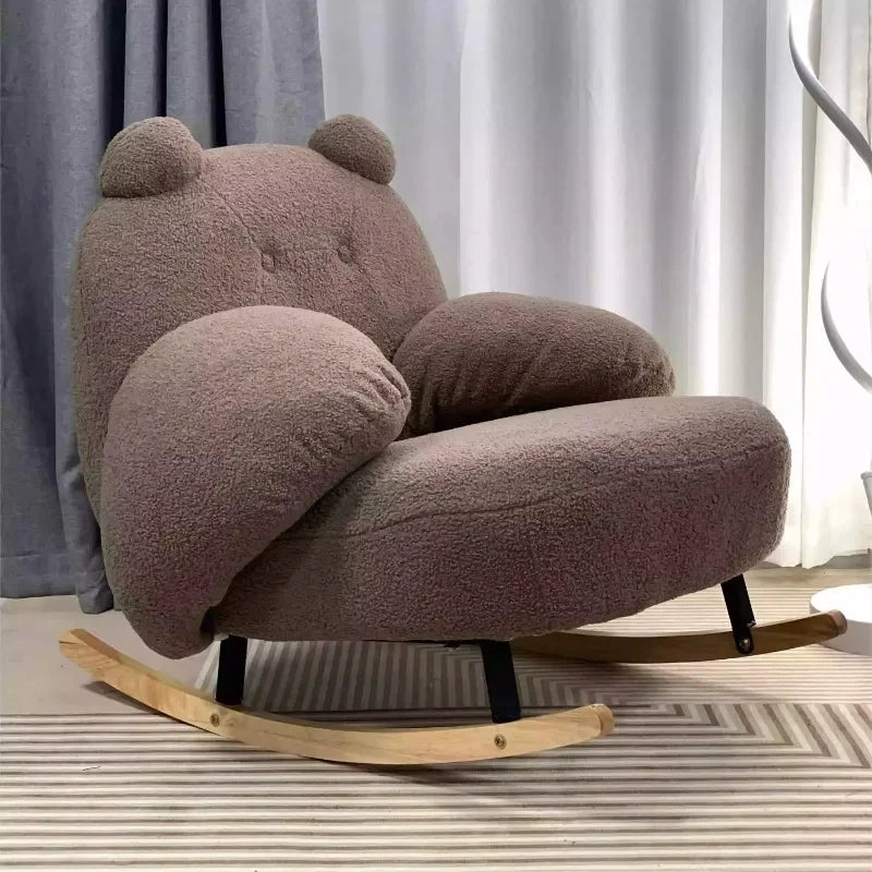 Big white Internet celebrity rocking chair lazy sofa single rocking cream living room lazy chair simple balcony bedroom