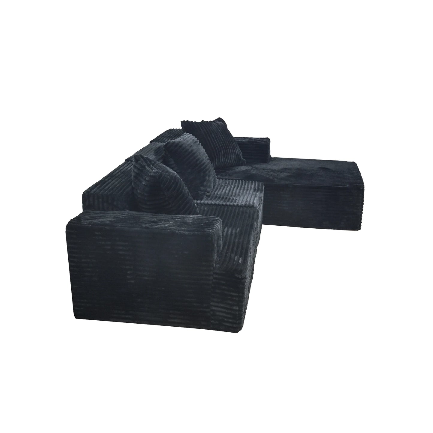 Minimalist compression combination sofa with boneless L-shaped and deep seat, comfortable lounge chair, living room, bedroom, ap
