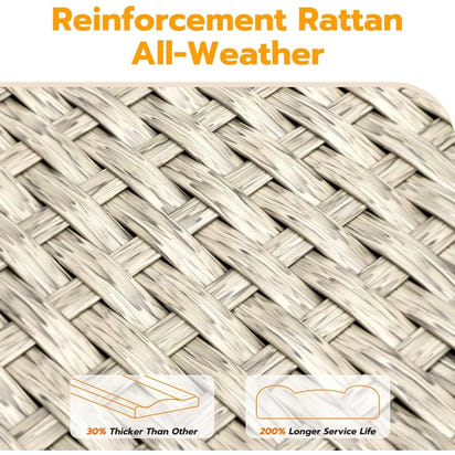 7-Piece PE Wicker Outdoor Sectional Sofa Set with Tea Table, Ideal for Patio and Garden Conversations