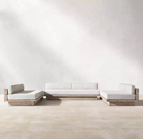 nvNordic Creative Outdoor Garden Sofa Waterproof Sunscreen Teak Do Old Outdoor Sofa Combination Outdoor Furniture&