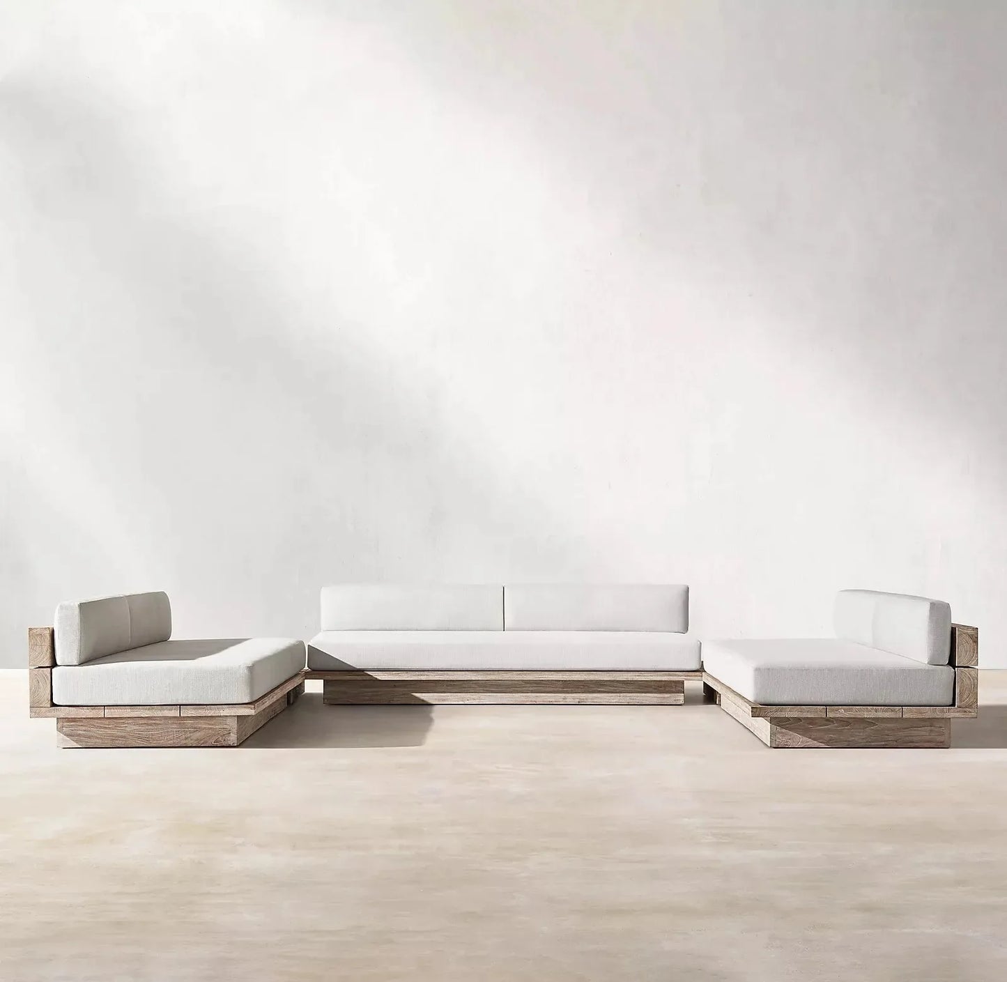 nvNordic Creative Outdoor Garden Sofa Waterproof Sunscreen Teak Do Old Outdoor Sofa Combination Outdoor Furniture&