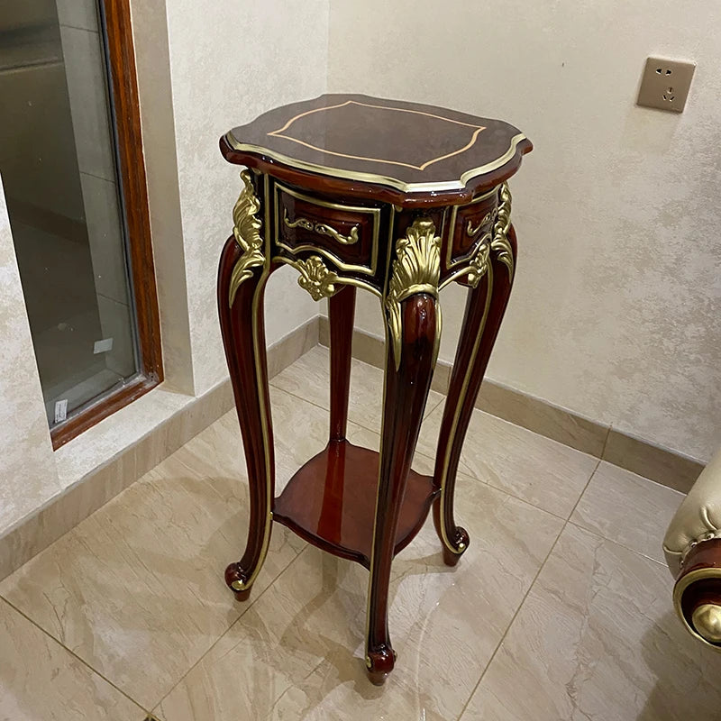Solid wood flower stand, living room coffee table, piano paint rack, high-end furniture