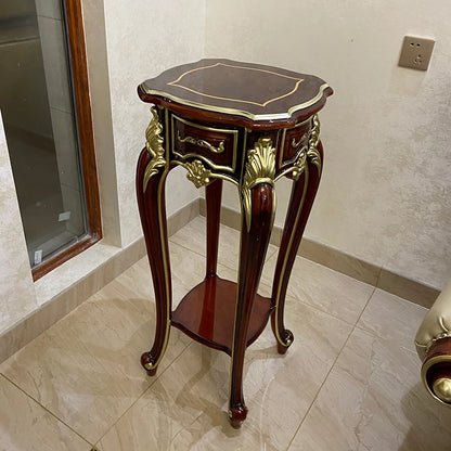 Solid wood flower stand, living room coffee table, piano paint rack, high-end furniture