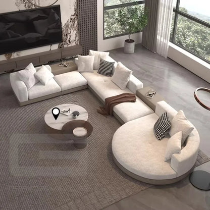 L-shaped sofa home furniture simple style white sofa set modern living room leather fabric combination sofa