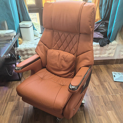 Electric Reclining Office Chairs European Bedroom Furniture Nordic Leather Executive Computer Armchair Home Ergonomic Desk Chair