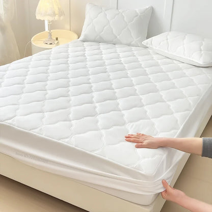 Throw Mattress Cover Bed Fitted Sheet Waterproof Mattress Bedspread Protector Pads Single/Double