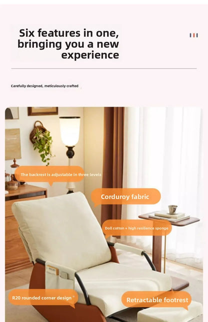 Multifunctional Rocking Chair Adjustable Recliner for Living Room and Bedroom Furniture Comfortable Single Seater Lounge Chair