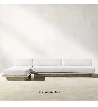 Japanese Style Waterproof and Sunscreen Garden Sofa, Minimalist Designer, Modern Garden Sofa, Artistic Outdoor Furniture, Divano