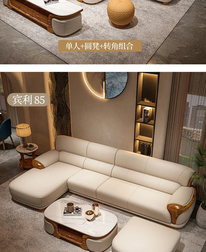 Luxury Modern Straight row sofa living room leather sofa set furniture room set sofas Designer Office couch set Canape Salon