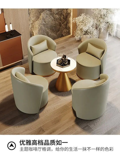 Custom.Light Luxury Modern Single Sofa Chair Hotel Sales Office Reception Beauty Salon Balcony Leisure Negotiation Table and