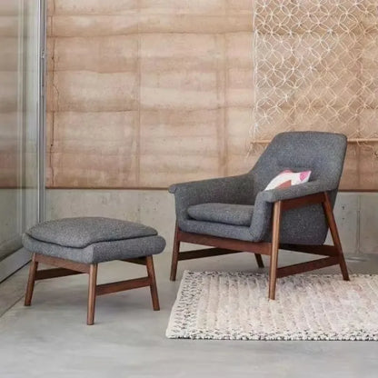 Factory Wholesale Modern Simple Minimalist Velvet comfort Fabric Leisure Reclining Lounge Wooden Living Room Chair