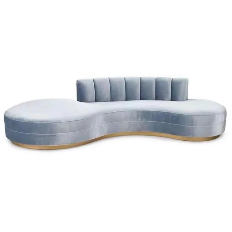 Special-shaped fabric sofa high-end clubhouse fashion curved size fabric sofa