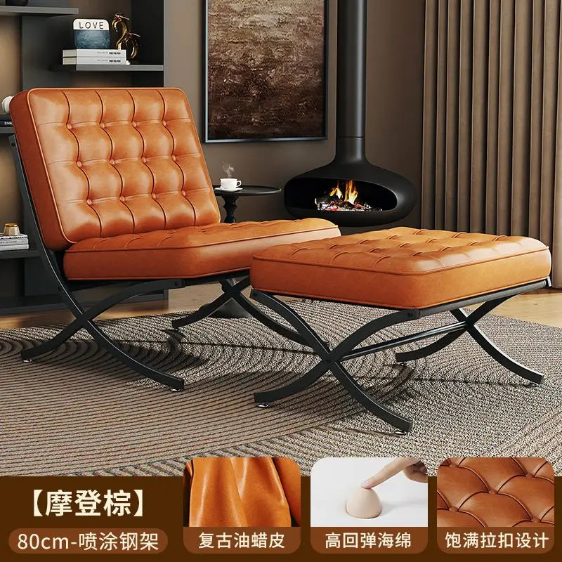 Black Metal Living Room Chairs Balcony Throne Relax Reading Modern Room Decor Fashion Chairs Comfortable Sillones Home Design
