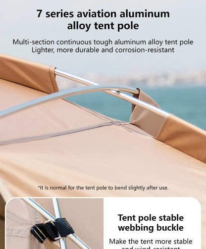 Sonuto Outdoor 4-7 People Camping Park Beach Tent Vinyl Sunscreen Folding Portable Canopy Rainproof And Sunscreen Shelter