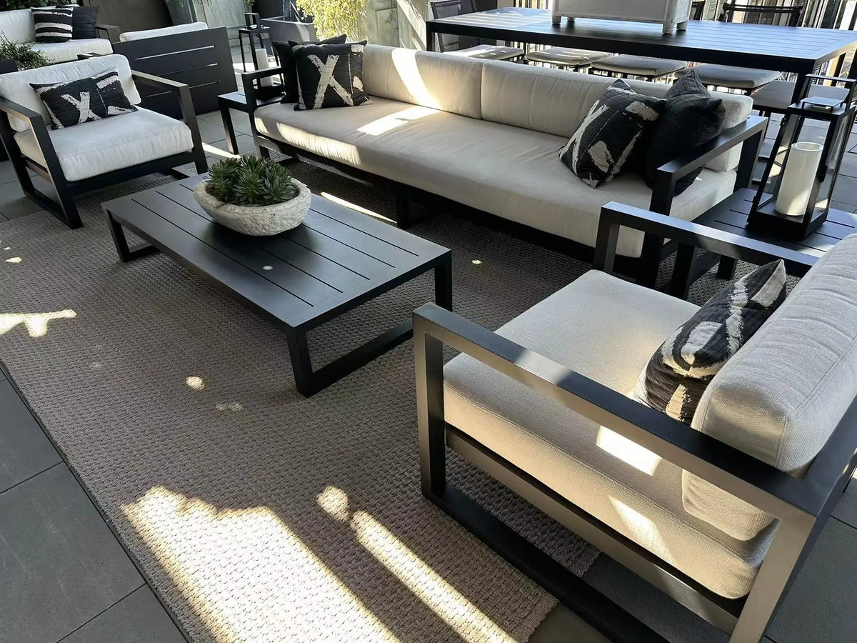 Chinese Factory Wholesale Outdoor Courtyard Terrace Aluminum Sofa Tea Table Combination Outdoor Garden Sofa Furniture
