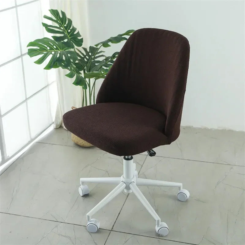 Pure Color Curved Chair Cover Polar Fleece Duckbill Chair Cover Chair Slipcover Elastic Seat Covers for Kitchen Hotel Office