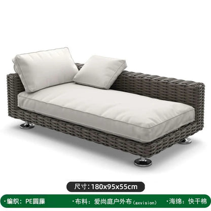 Outdoor leisure sofa, courtyard balcony, coffee table combination, outdoor outdoor garden, rattan woven leisure furniture