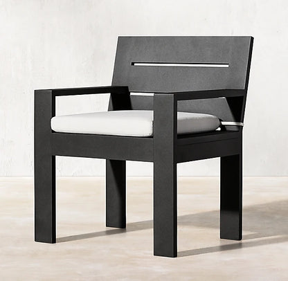 Hot Sale Marbella Aluminum Outdoor Table and Chairs Hotel Luxury Black Metal Outdoor Furniture Aluminum Outdoor Dining Set