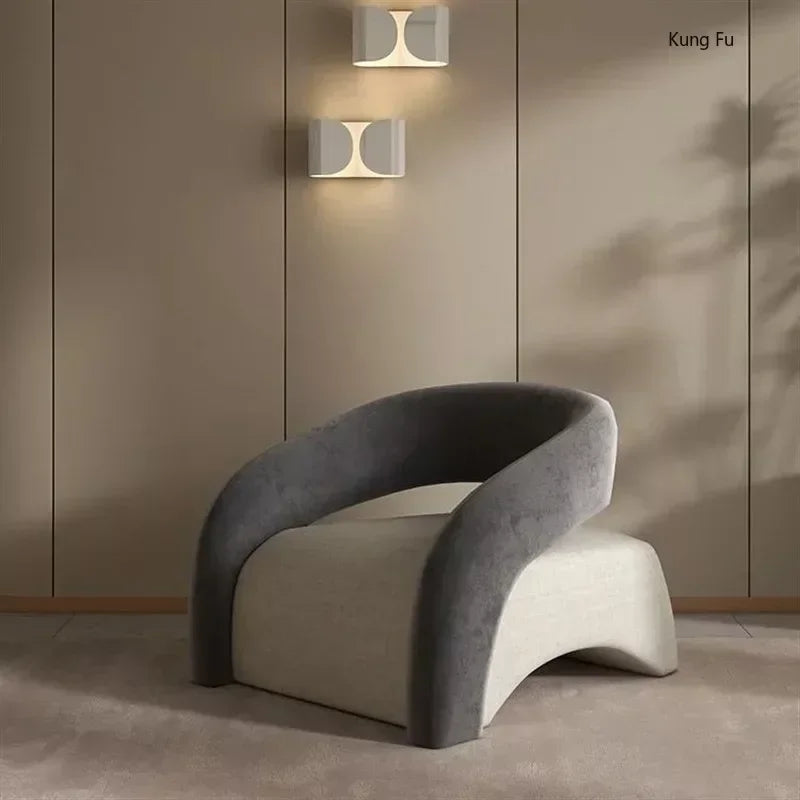 Casual Fabric Single Sofa Nordic Simple Living Room Furniture with Armrest and Backrest Lounge Chair Modern Light Luxury Balcony