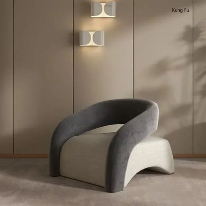 Casual Fabric Single Sofa Nordic Simple Living Room Furniture with Armrest and Backrest Lounge Chair Modern Light Luxury Balcony