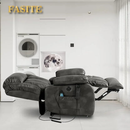 Infinite Position Power Lift Chair Lay Flat Recliner Dual Motor Sleeper Chair With Massage And Heating For Elderly Controllable