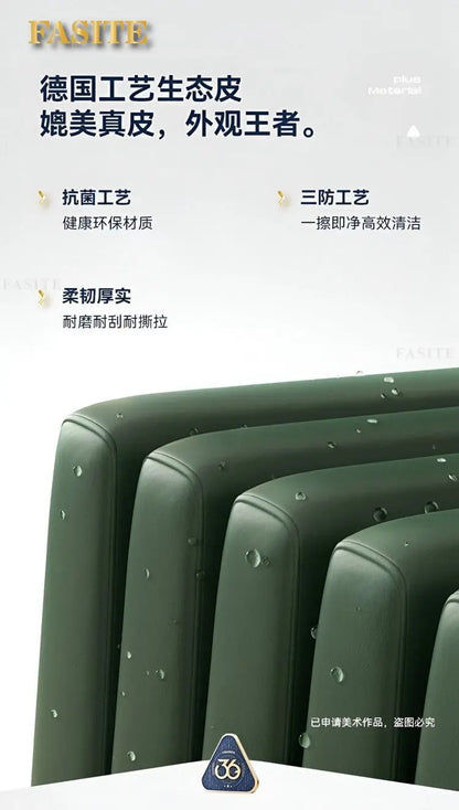 Italian minimalist leather sofa, new living room size apartment, concubine corner combination design