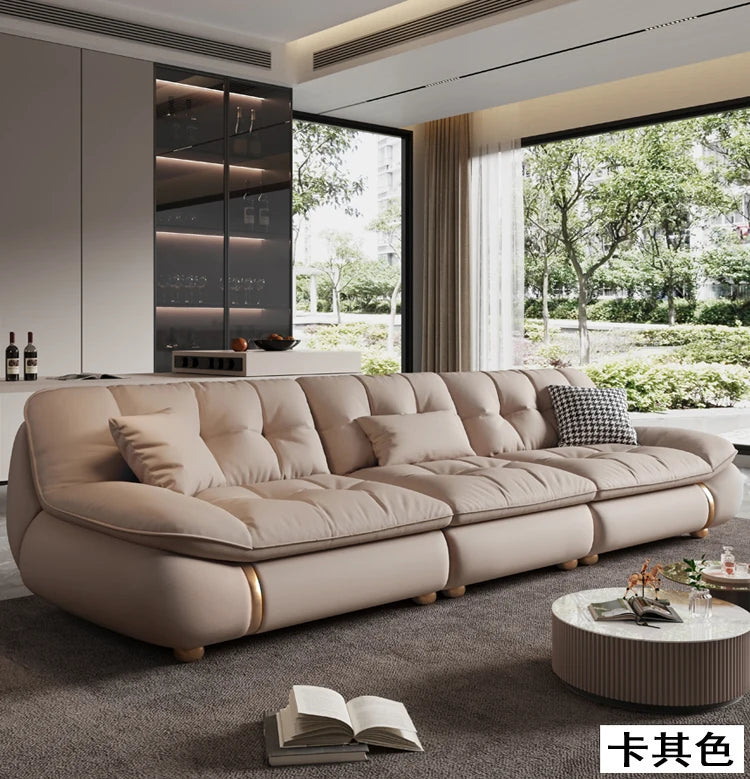 Aesthetic Classic Living Room Sofas White Real Leather Luxury Soft Sofa Lounge Lazy Modern Woonkamerbanken Furniture For Home