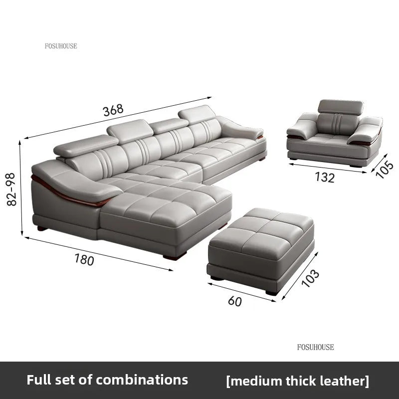 Italian Light Luxury Living Room Sofas Combination Nordic Double Sofas for Living Room Home Furniture Designer Leather Back Sofa