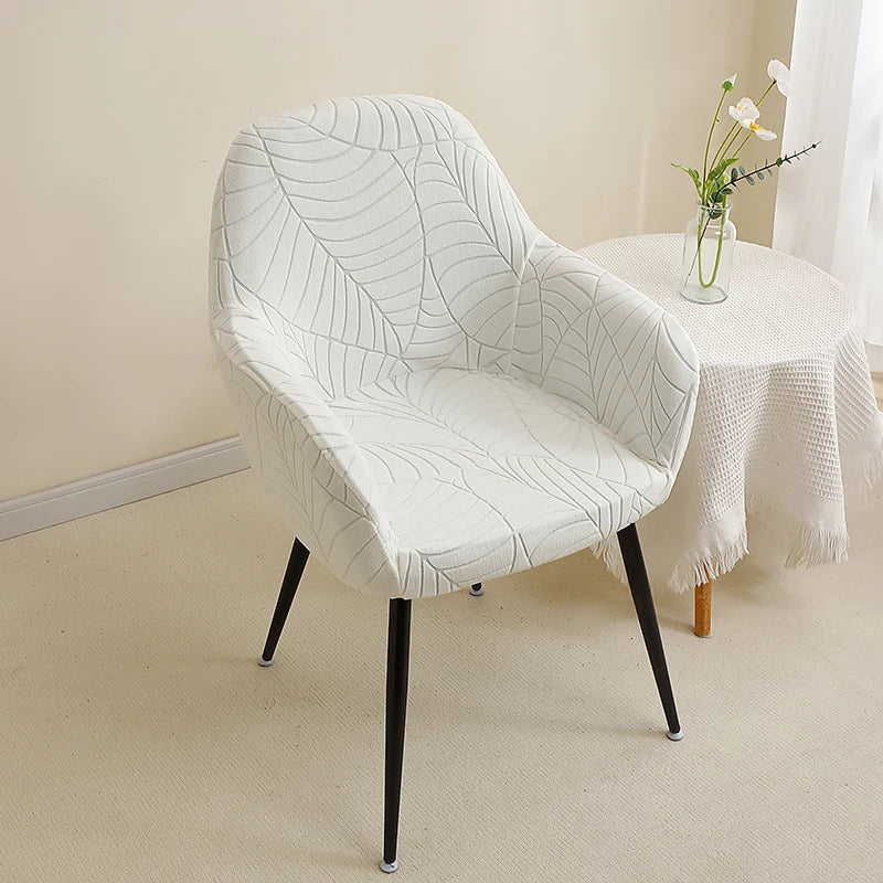1/4pcs High Arm Chair Cover Elastic Dining Armchair Slipcover Leaf Jacquard Seat Covers for Home Wedding Fundas Para Sillas