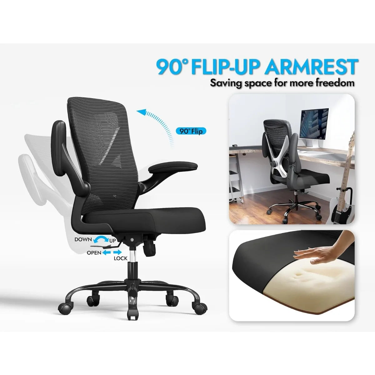 Ergonomic Mesh Office Chair, High-Back Computer Desk Chair with Lumbar Support for Adults, Executive Gaming Task Chair