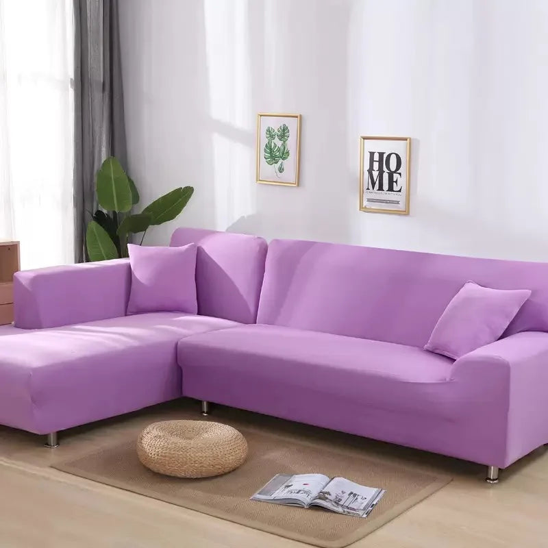 Elastic Solid Color Sofa Cover for Living Room All-inclusive Spandex Couch Cover Sectional Furniture Slipcover 1/2/3/4 Seater