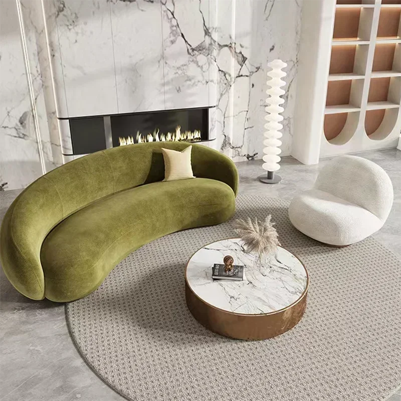Vintage Comfortable Sofas Halloween Green Designer Elegant Unusual Sofa Mid Century Curved Sofa Inflavel Living Room Furniture
