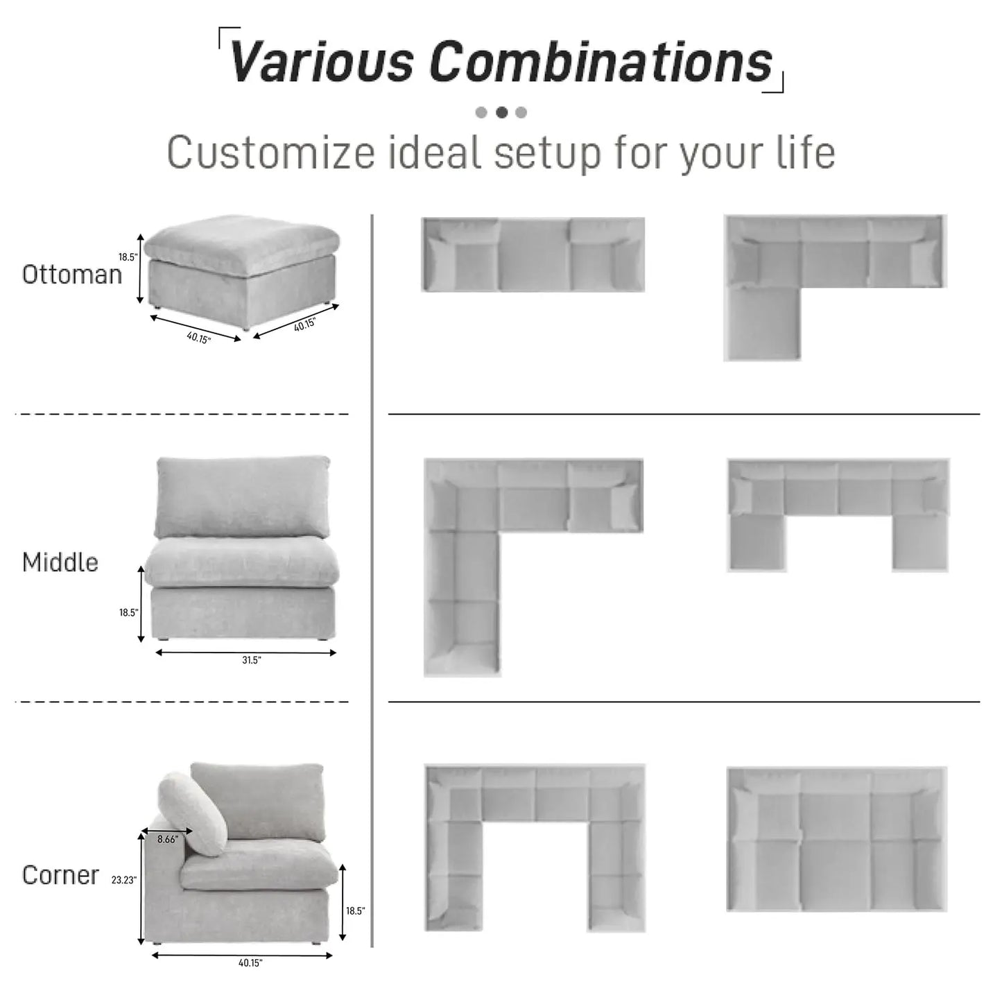 Living Room Apartment Hotel Furniture Sofa Modular Combination Sofa Set