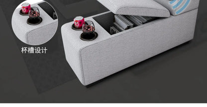 Fabric sofa, simple and modern size, living room, Nordic latex technology fabric sofa