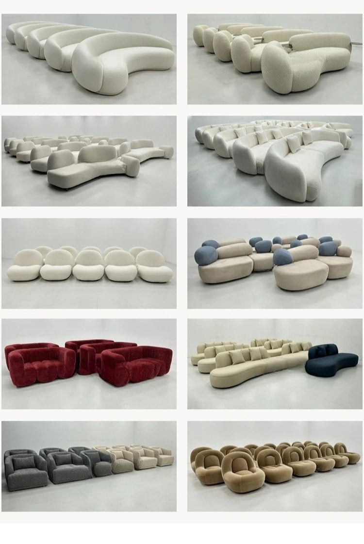 Corner curved sofa living room modern simple combination module