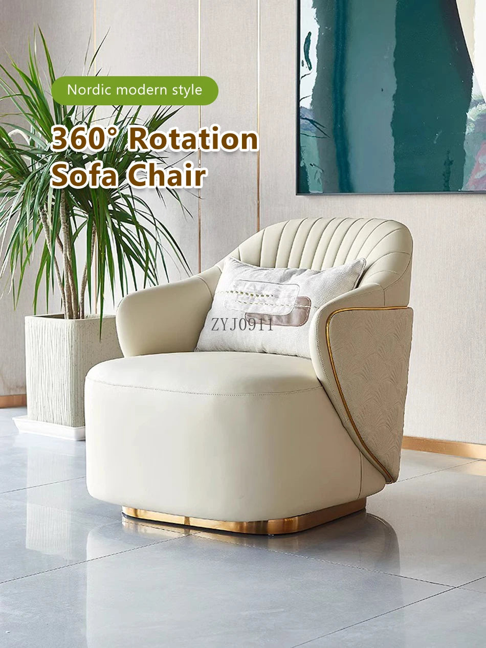 Modern Casual Rotating Leisure Chair Luxury Living Room Home Furniture Hotel Sofa Chair