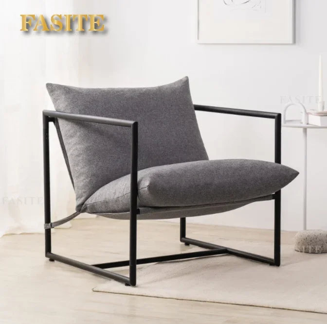 Aidan Metal Framed Sling Accent Chair, Light Grey luxury modern sofa sofa cama