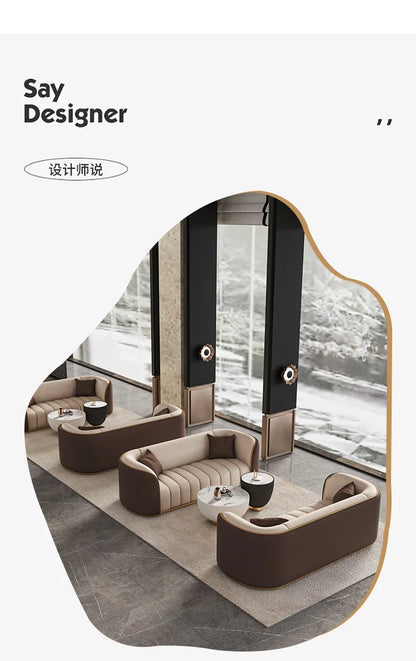 Italian Light Luxury Negotiation Sofa Hotel Lobby Meeting Area Tables And Chairs Sales Office Business Reception Sofa